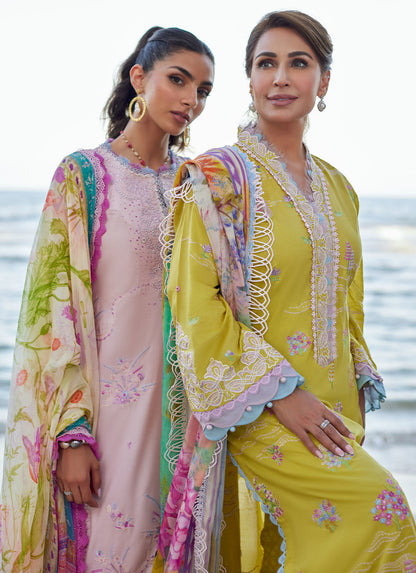 Suay by Farah Talib Aziz Unstitched 3 Piece Embroidered Lawn Suit FTA24LU FTA 09 KELAYA KIWI - Luxury Collection Brand Mafia by Zonash