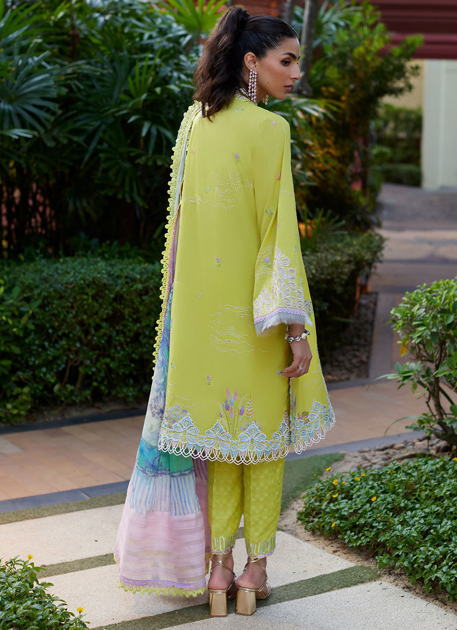 Suay by Farah Talib Aziz Unstitched 3 Piece Embroidered Lawn Suit FTA24LU FTA 09 KELAYA KIWI - Luxury Collection Brand Mafia by Zonash