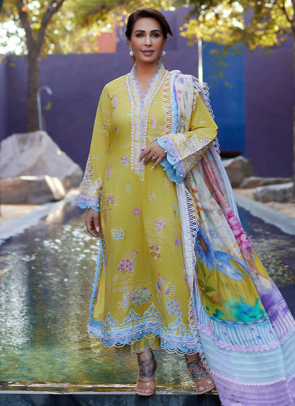 Suay by Farah Talib Aziz Unstitched 3 Piece Embroidered Lawn Suit FTA24LU FTA 09 KELAYA KIWI - Luxury Collection Brand Mafia by Zonash