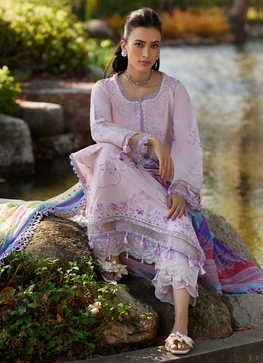 Suay by Farah Talib Aziz Unstitched 3 Piece Embroidered Lawn Suit FTA24LU FTA 10 IZUMI PINK - Luxury Collection Brand Mafia by Zonash