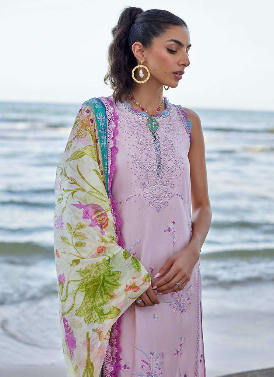 Suay by Farah Talib Aziz Unstitched 3 Piece Embroidered Lawn Suit FTA24LU FTA 10 IZUMI PINK - Luxury Collection Brand Mafia by Zonash