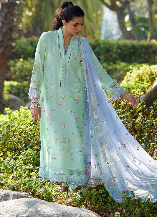 Suay by Farah Talib Aziz Unstitched 3 Piece Embroidered Lawn Suit FTA24LU FTA 11 MISORA MINT - Luxury Collection Brand Mafia by Zonash