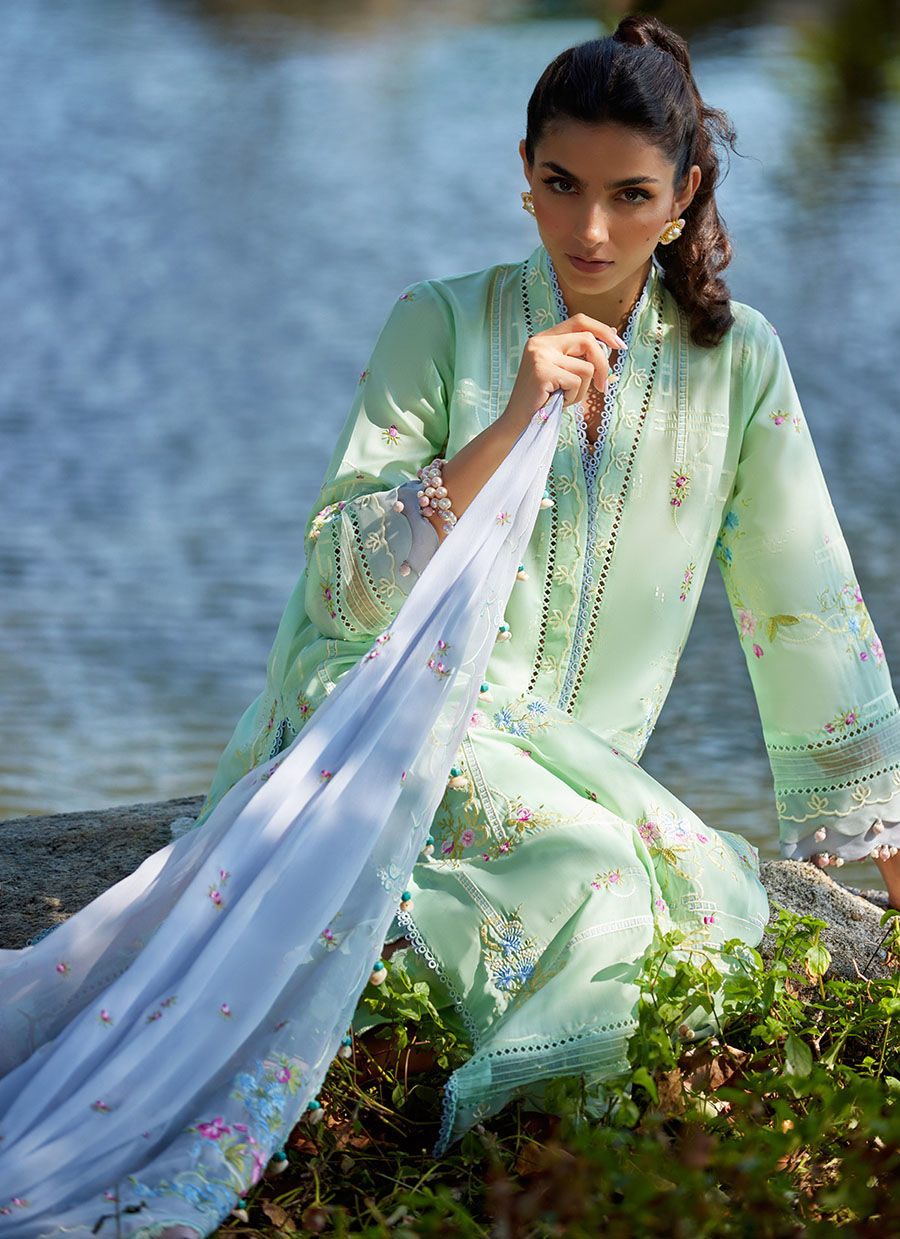 Suay by Farah Talib Aziz Unstitched 3 Piece Embroidered Lawn Suit FTA24LU FTA 11 MISORA MINT - Luxury Collection Brand Mafia by Zonash