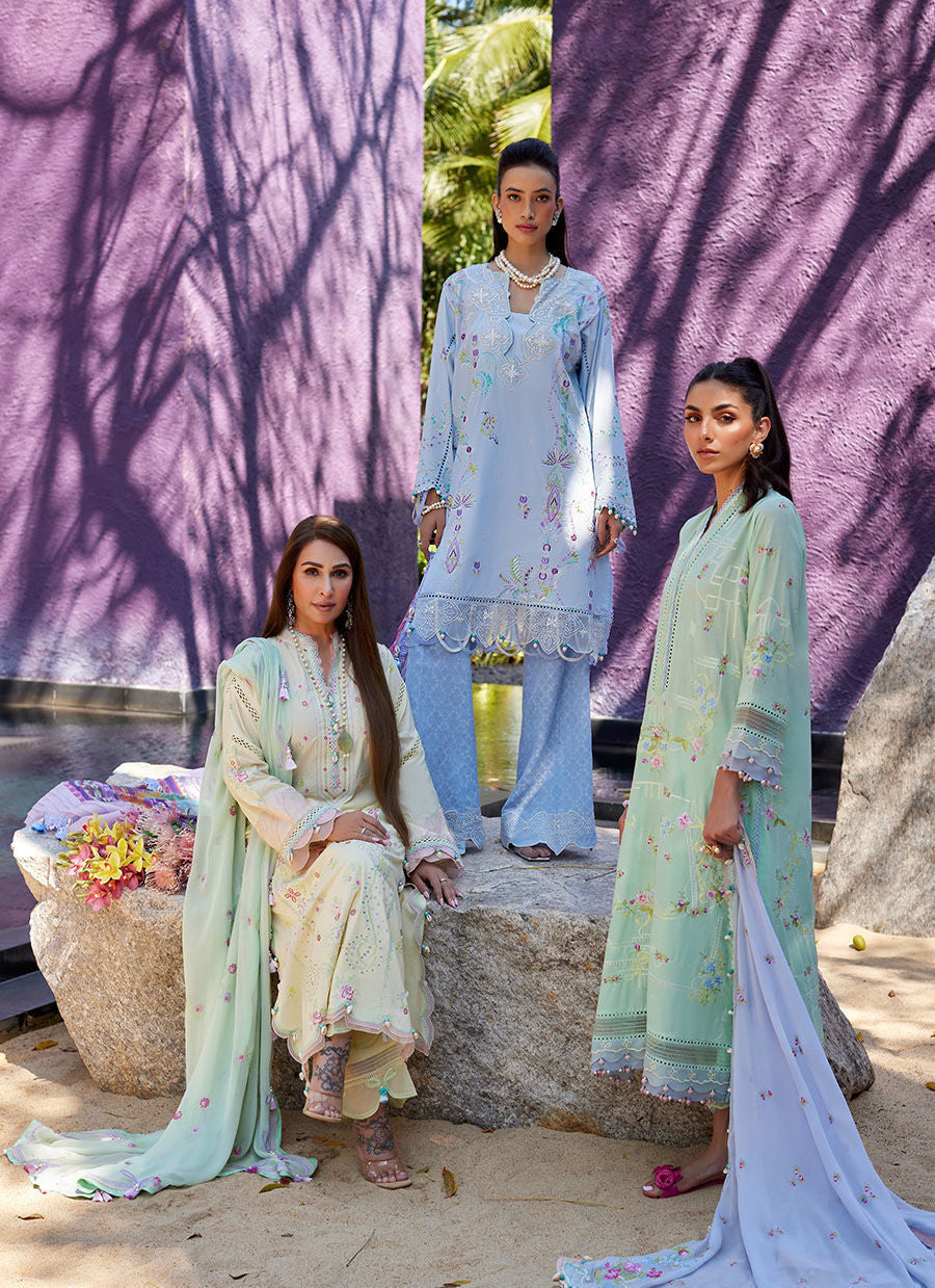 Suay by Farah Talib Aziz Unstitched 3 Piece Embroidered Lawn Suit FTA24LU FTA 11 MISORA MINT - Luxury Collection Brand Mafia by Zonash