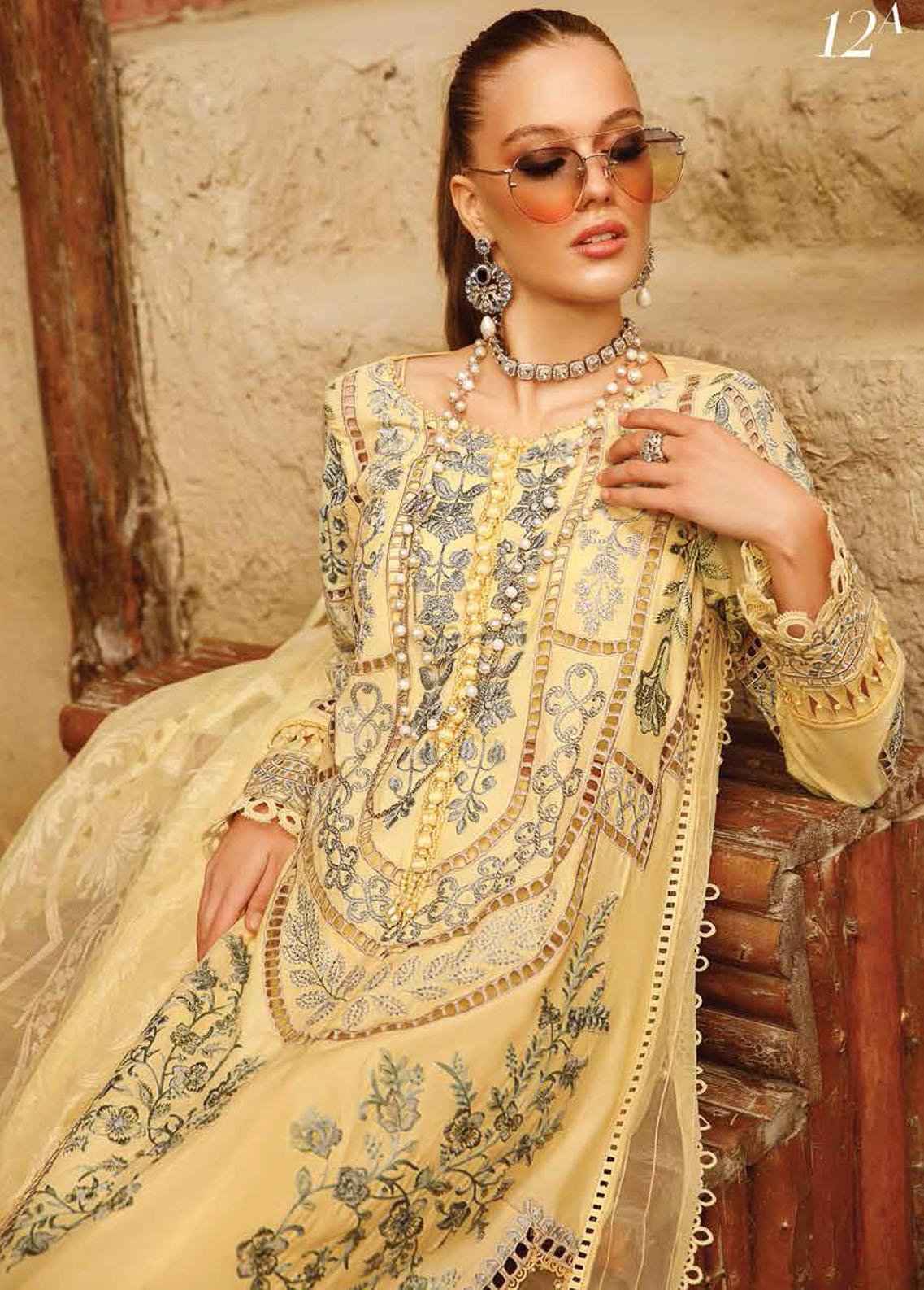 Voyage A Luxe By Maria B Embroidered Lawn Suits Unstitched 3 Piece MB23V 12A - Eid Collection Brand Mafia by Zonash