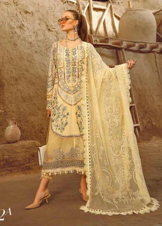 Voyage A Luxe By Maria B Embroidered Lawn Suits Unstitched 3 Piece MB23V 12A - Eid Collection Brand Mafia by Zonash