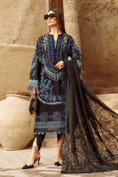 Voyage A Luxe By Maria B Embroidered Lawn Suits Unstitched 3 Piece MB23V 12B - Eid Collection Brand Mafia by Zonash