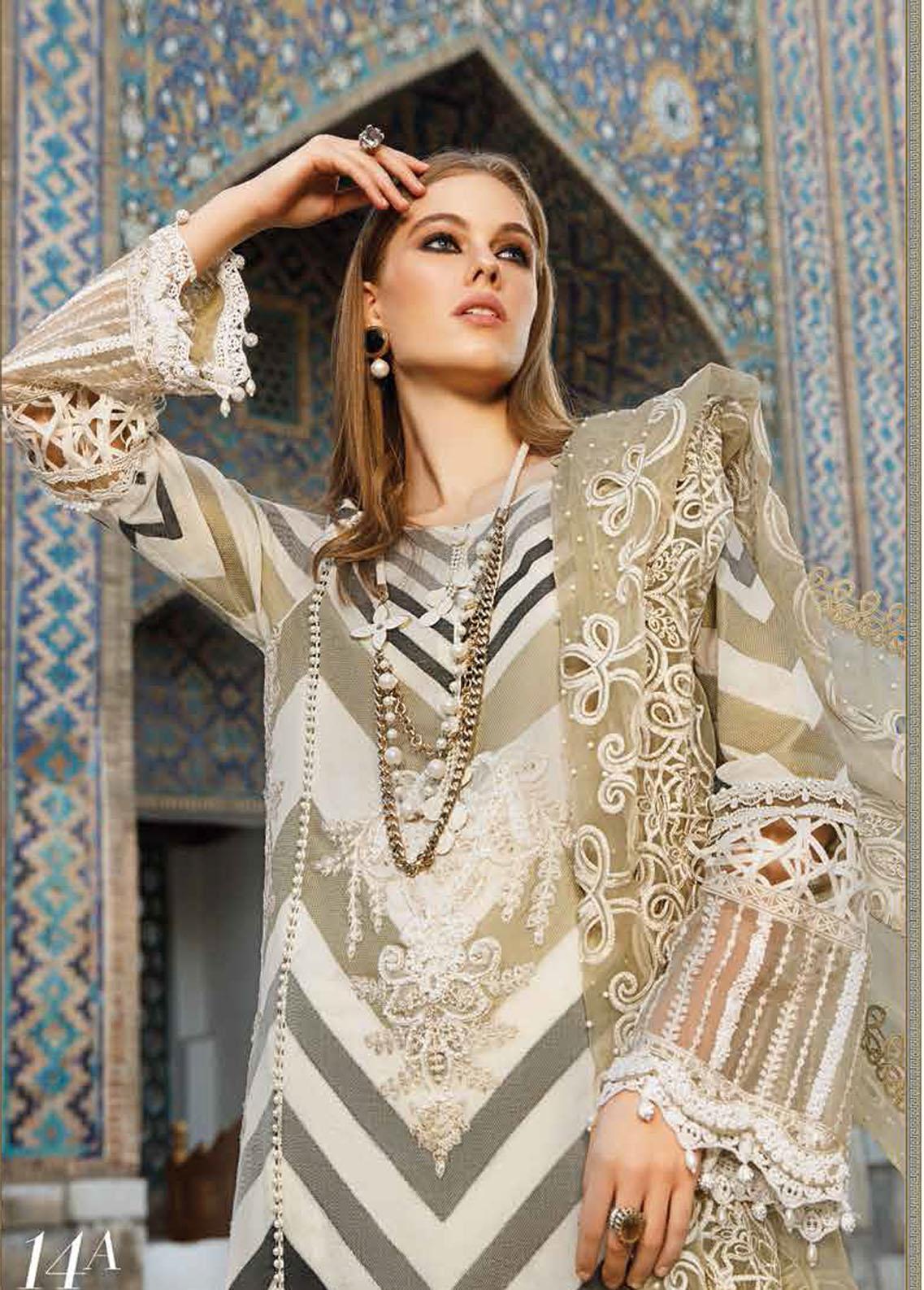 Voyage A Luxe By Maria B Embroidered Lawn Suits Unstitched 3 Piece MB23V 14A - Eid Collection Brand Mafia by Zonash