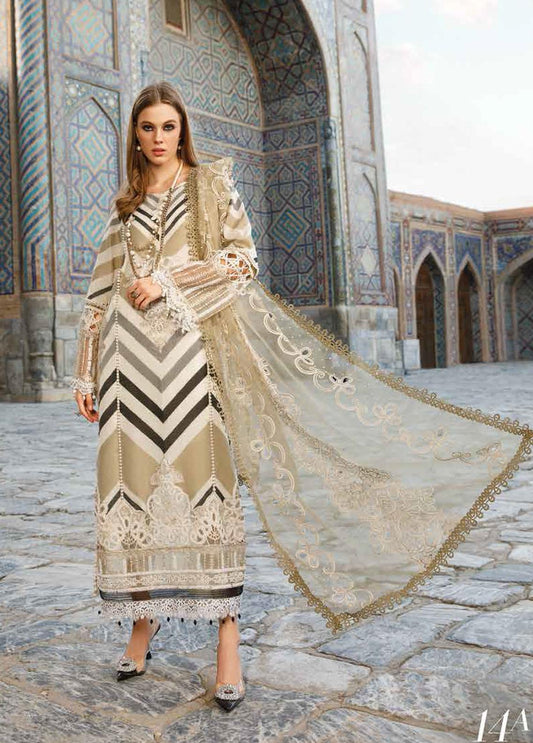 Voyage A Luxe By Maria B Embroidered Lawn Suits Unstitched 3 Piece MB23V 14A - Eid Collection Brand Mafia by Zonash