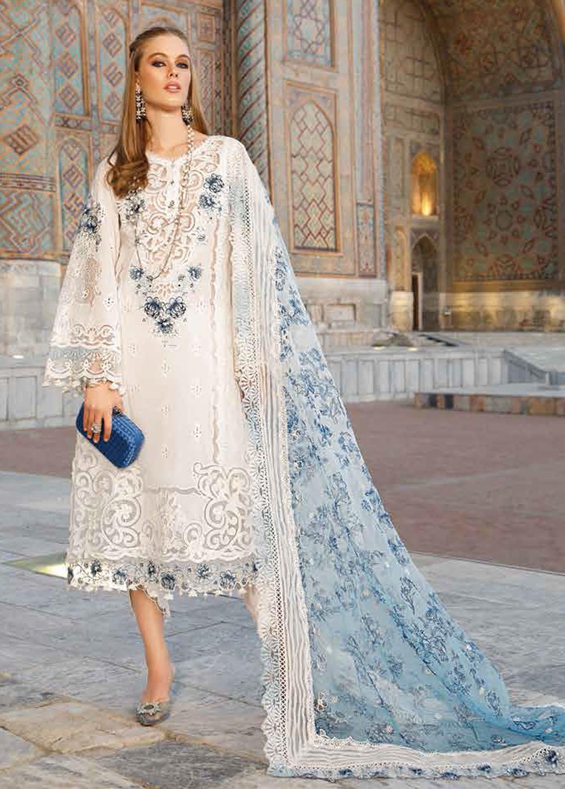 Voyage A Luxe By Maria B Embroidered Lawn Suits Unstitched 3 Piece MB23V 15A - Eid Collection Brand Mafia by Zonash