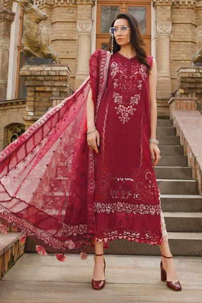 Voyage A Luxe By Maria B Embroidered Lawn Suits Unstitched 3 Piece MB23V 15B - Eid Collection Brand Mafia by Zonash