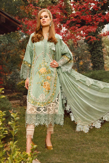 Voyage A Luxe By Maria B Embroidered Lawn Suits Unstitched 3 Piece MB23V 2B - Eid Collection Brand Mafia by Zonash