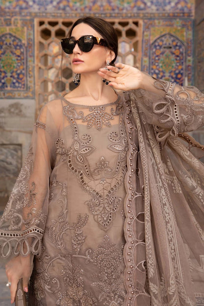 Voyage A Luxe By Maria B Embroidered Lawn Suits Unstitched 3 Piece MB23V 3B - Eid Collection Brand Mafia by Zonash