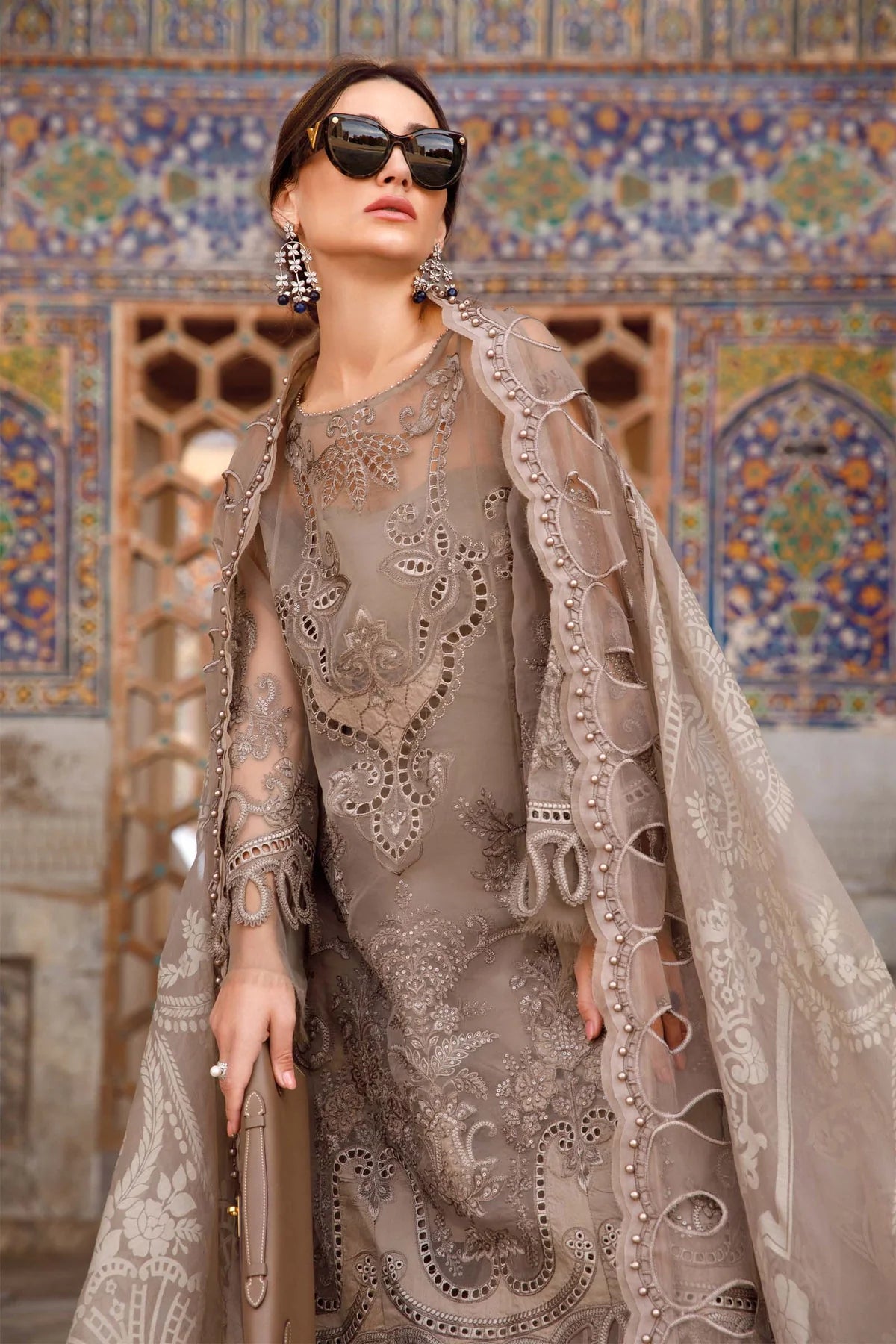 Voyage A Luxe By Maria B Embroidered Lawn Suits Unstitched 3 Piece MB23V 3B - Eid Collection Brand Mafia by Zonash