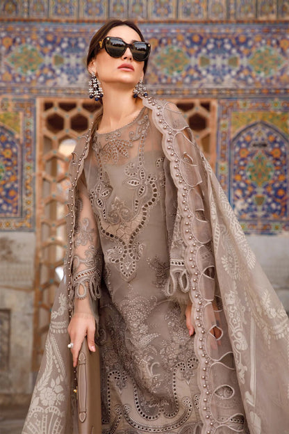 Voyage A Luxe By Maria B Embroidered Lawn Suits Unstitched 3 Piece MB23V 3B - Eid Collection Brand Mafia by Zonash