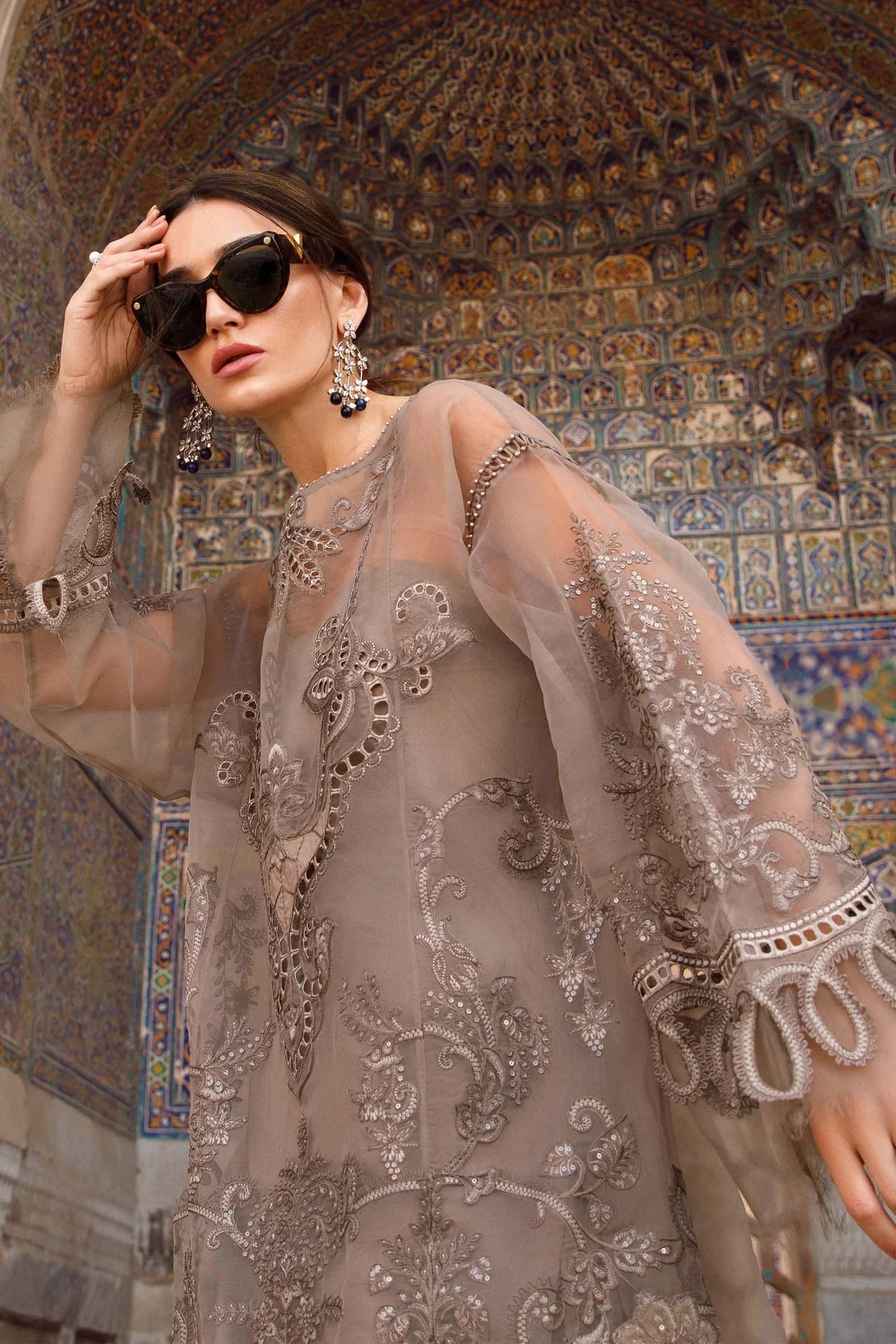 Voyage A Luxe By Maria B Embroidered Lawn Suits Unstitched 3 Piece MB23V 3B - Eid Collection Brand Mafia by Zonash