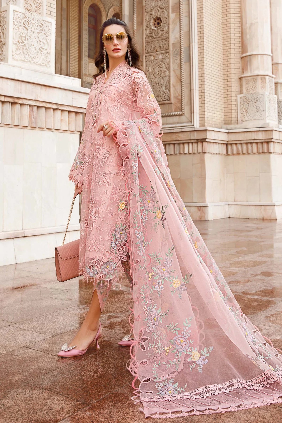 Voyage A Luxe By Maria B Embroidered Lawn Suits Unstitched 3 Piece MB23V 4A - Eid Collection Brand Mafia by Zonash