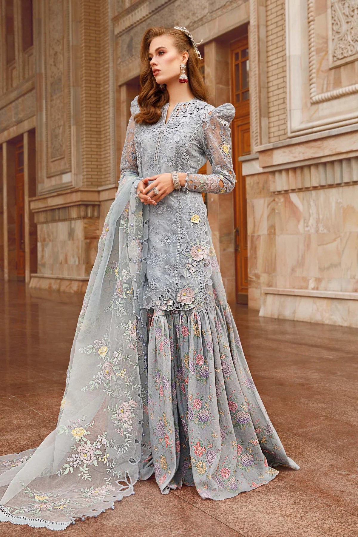 Voyage A Luxe By Maria B Embroidered Lawn Suits Unstitched 3 Piece MB23V 4B - Eid Collection Brand Mafia by Zonash