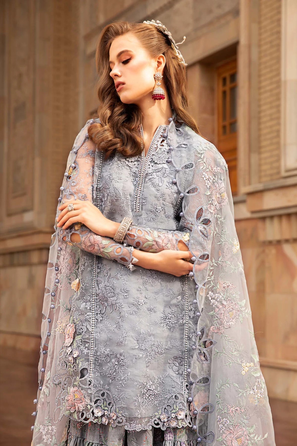 Voyage A Luxe By Maria B Embroidered Lawn Suits Unstitched 3 Piece MB23V 4B - Eid Collection Brand Mafia by Zonash