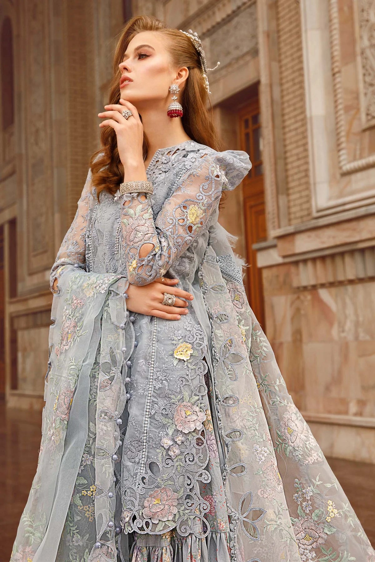 Voyage A Luxe By Maria B Embroidered Lawn Suits Unstitched 3 Piece MB23V 4B - Eid Collection Brand Mafia by Zonash