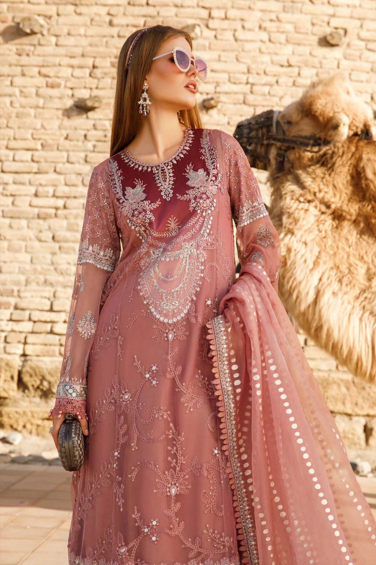 Voyage A Luxe By Maria B Embroidered Lawn Suits Unstitched 3 Piece MB23V 5B - Eid Collection Brand Mafia by Zonash