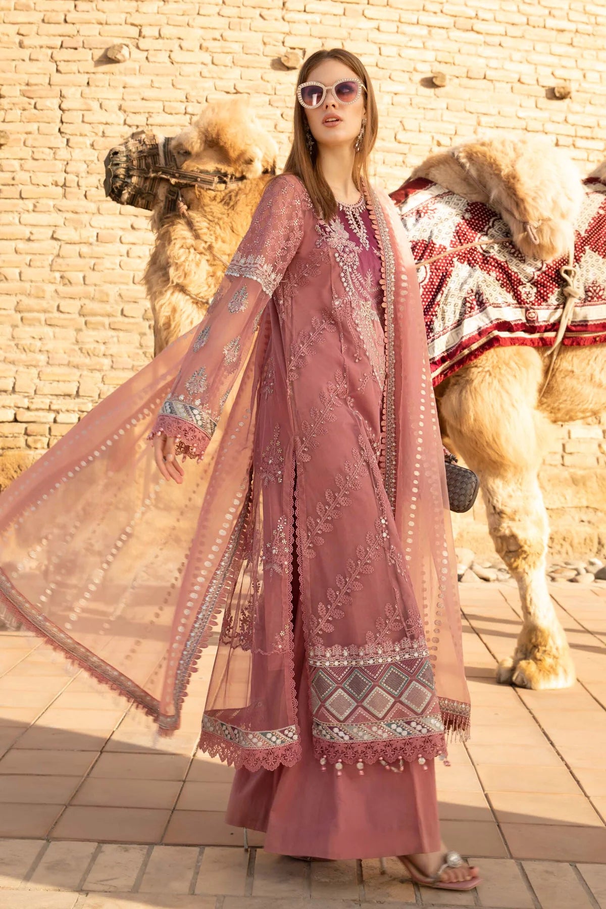 Voyage A Luxe By Maria B Embroidered Lawn Suits Unstitched 3 Piece MB23V 5B - Eid Collection Brand Mafia by Zonash