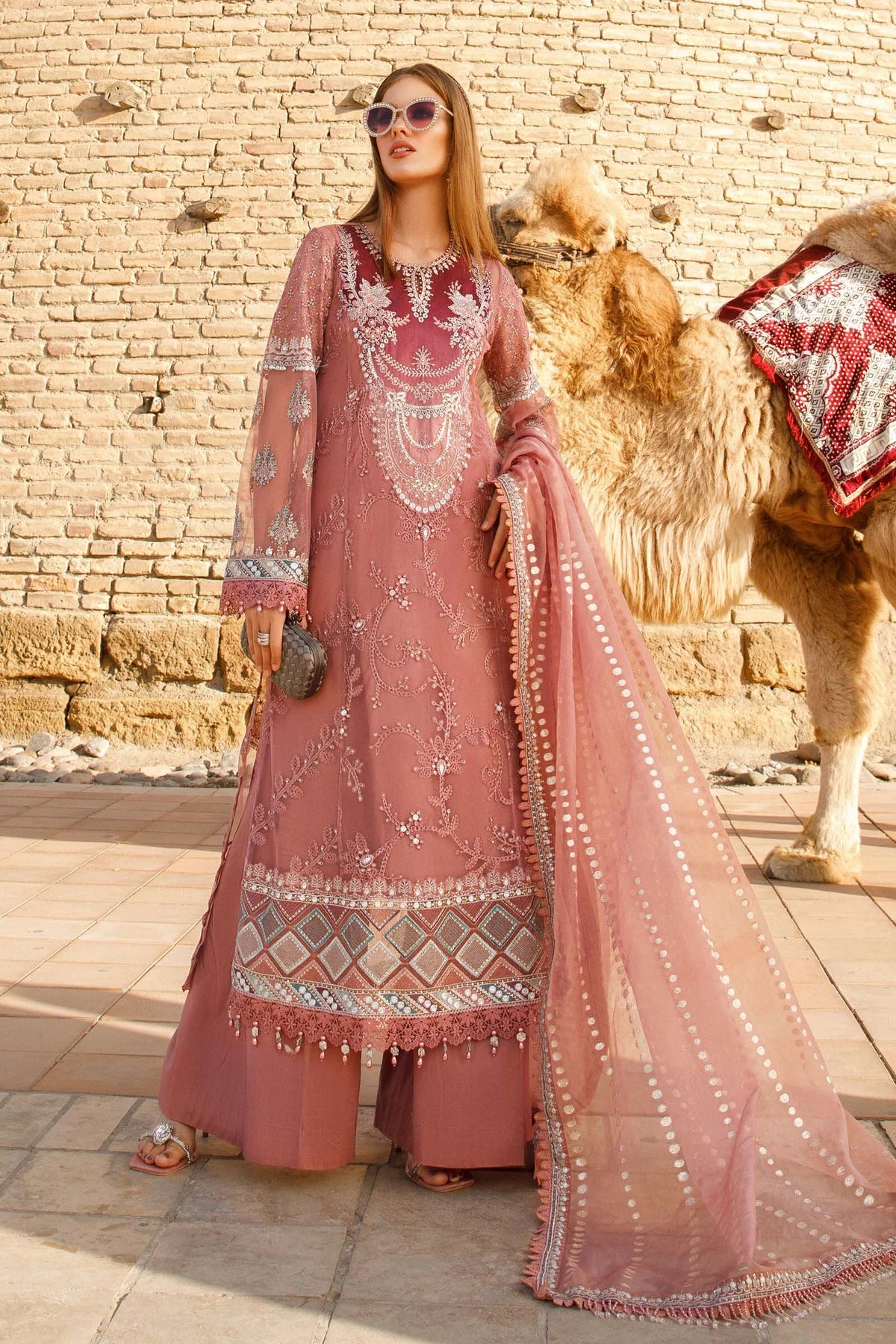 Voyage A Luxe By Maria B Embroidered Lawn Suits Unstitched 3 Piece MB23V 5B - Eid Collection Brand Mafia by Zonash