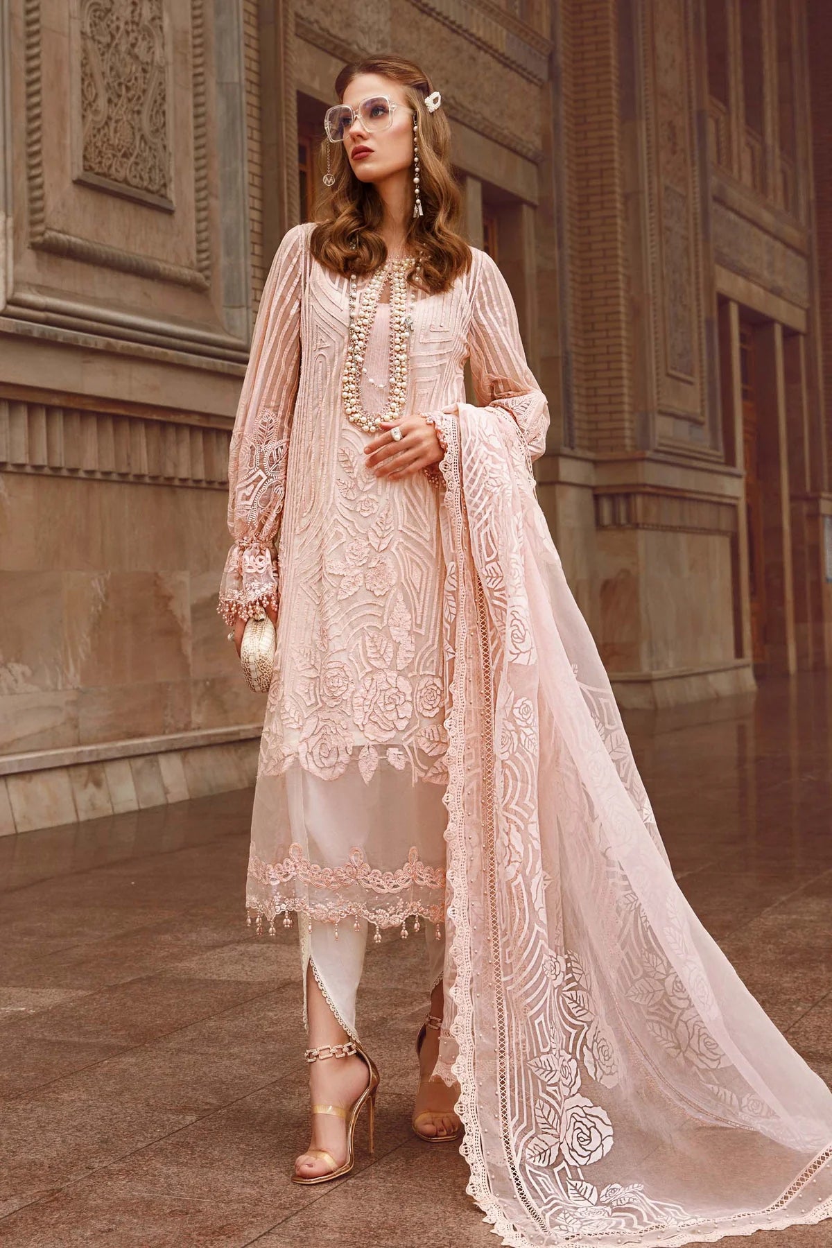 Voyage A Luxe By Maria B Embroidered Lawn Suits Unstitched 3 Piece MB23V 6A - Eid Collection Brand Mafia by Zonash