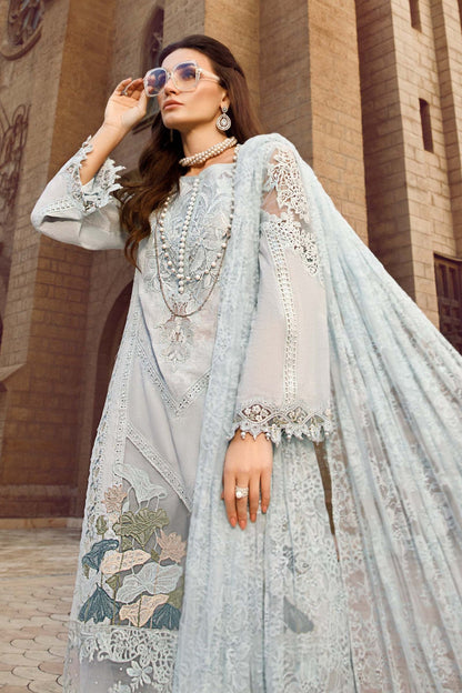 Voyage A Luxe By Maria B Embroidered Lawn Suits Unstitched 3 Piece MB23V 7A - Eid Collection Brand Mafia by Zonash