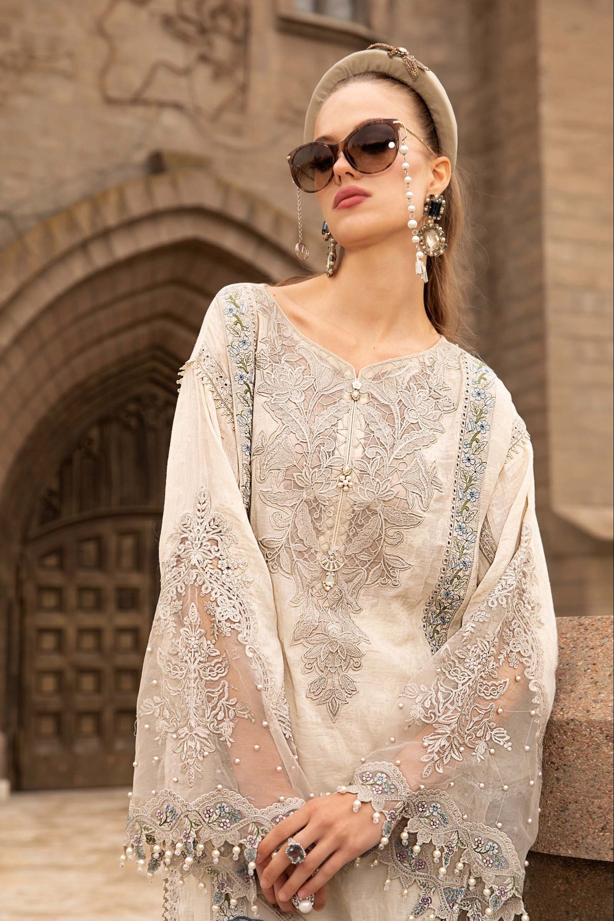 Voyage A Luxe By Maria B Embroidered Lawn Suits Unstitched 3 Piece MB23V 7B - Eid Collection Brand Mafia by Zonash