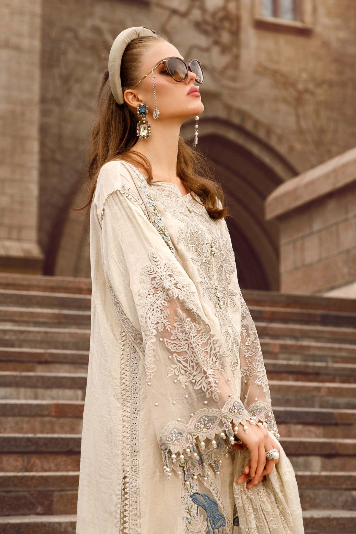 Voyage A Luxe By Maria B Embroidered Lawn Suits Unstitched 3 Piece MB23V 7B - Eid Collection Brand Mafia by Zonash