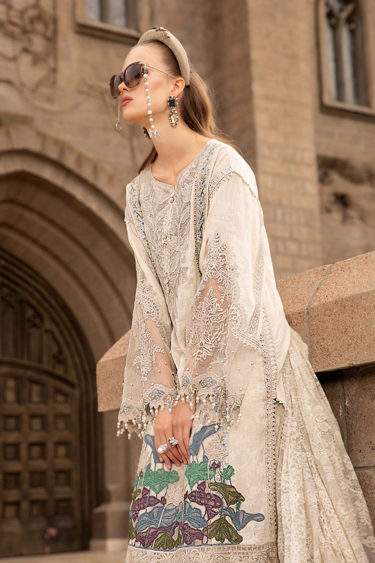 Voyage A Luxe By Maria B Embroidered Lawn Suits Unstitched 3 Piece MB23V 7B - Eid Collection Brand Mafia by Zonash