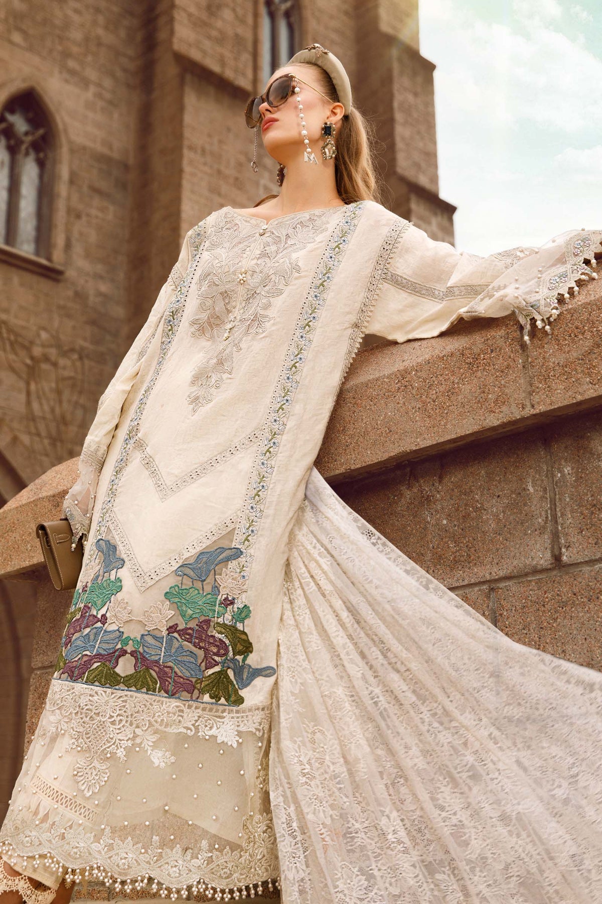 Voyage A Luxe By Maria B Embroidered Lawn Suits Unstitched 3 Piece MB23V 7B - Eid Collection Brand Mafia by Zonash