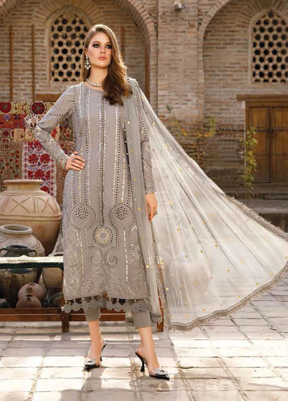 Voyage A Luxe By Maria B Embroidered Lawn Suits Unstitched 3 Piece MB23V 8B - Eid Collection Brand Mafia by Zonash