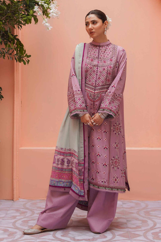 Zara Shahjahan Unstitched Embroidered Lawn 3 Piece Suit