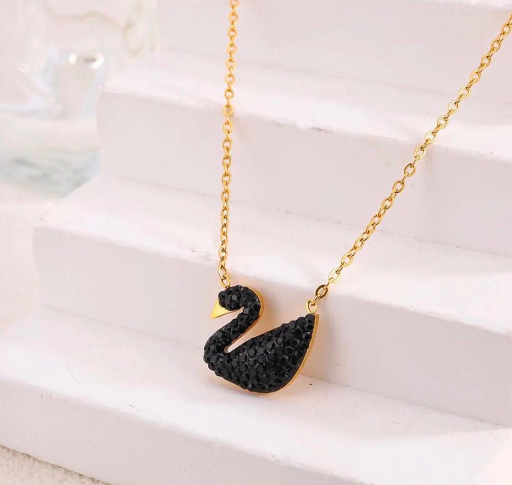 Korean Black Swan Necklace For Girls & Women