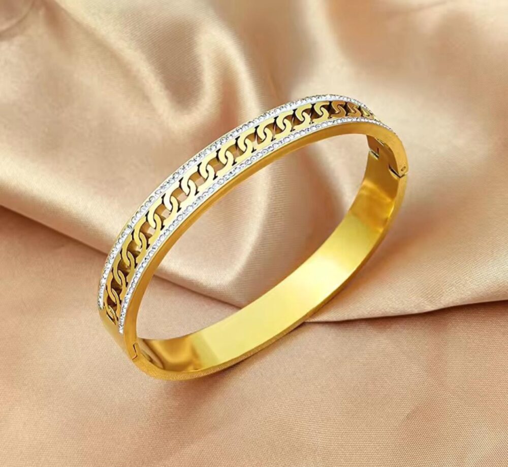 Luxury Gold-Tone Chain Link Bracelet For Girls & Women