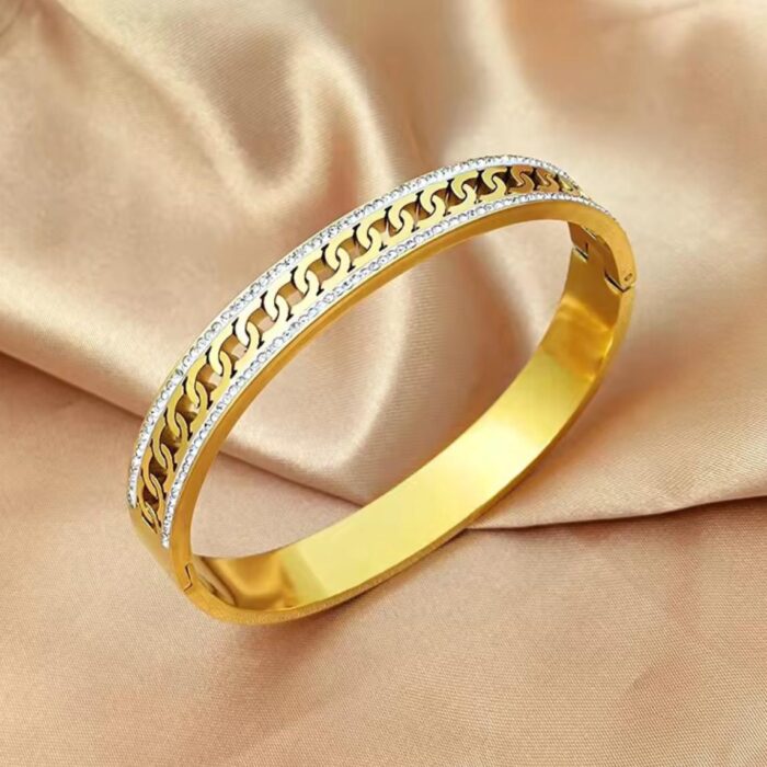 Luxury Gold-Tone Chain Link Bracelet For Girls & Women