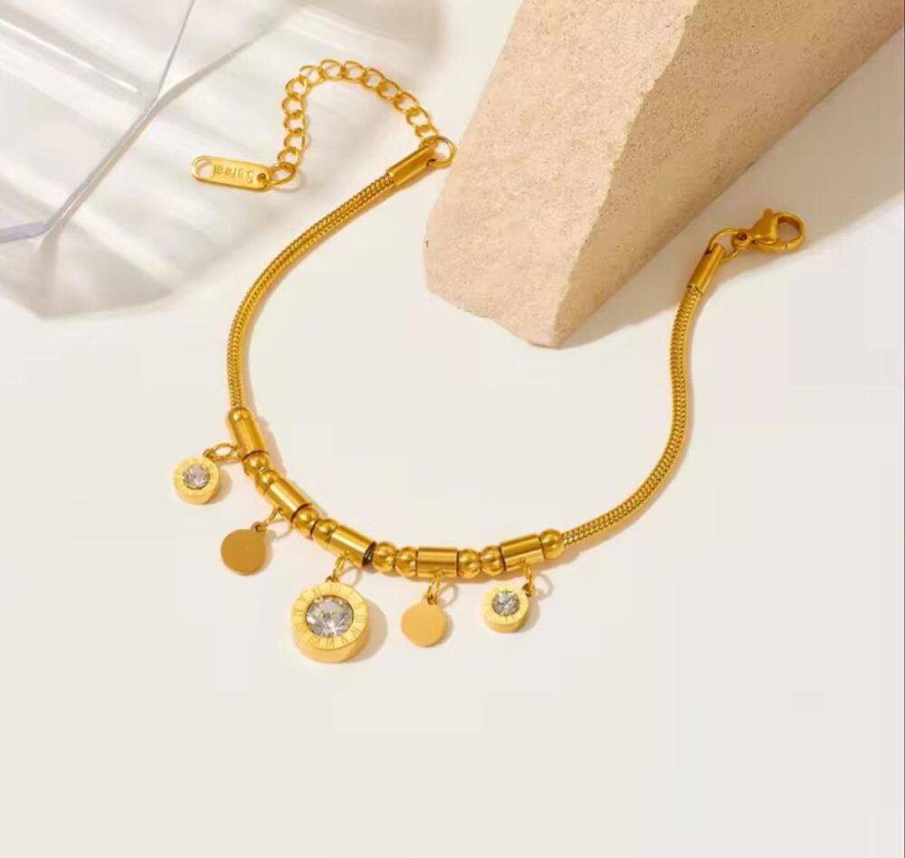 Gold Plated Trendy Bracelet For Women & Girls - Image 2